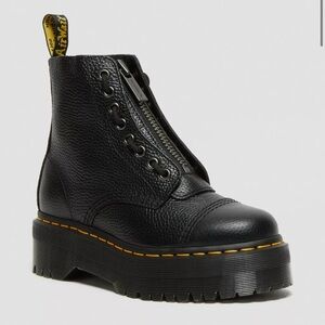 Dr Martens Sinclair Milled Nappa Leather Platform Black Boots Size 5
